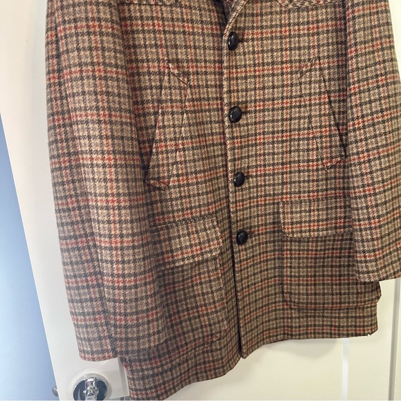 Vintage Pendleton men’s wool overcoat houndstooth plaid size 40 - Picture 12 of 17